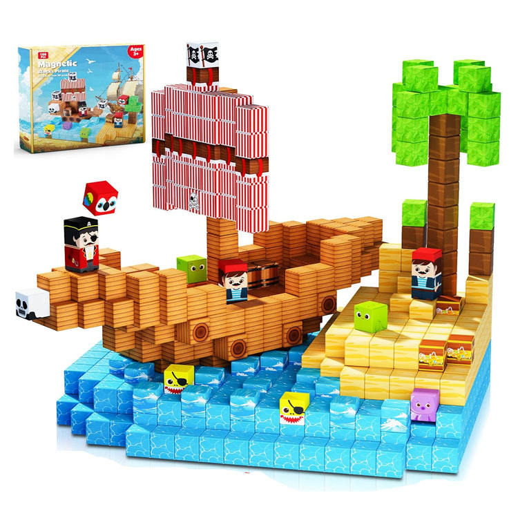 Pirate-Ship Magnetic Block Building Set - view 7