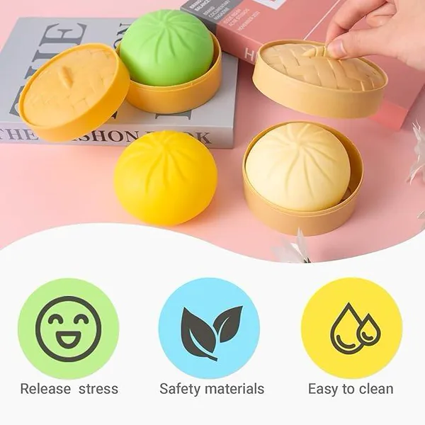 Silicone Dumpling Squeeze Toy, Steamer-Box Format - view 5