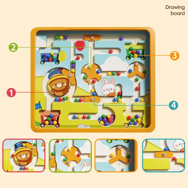Rabbit Color-and-Number Magnetic Maze - view 3
