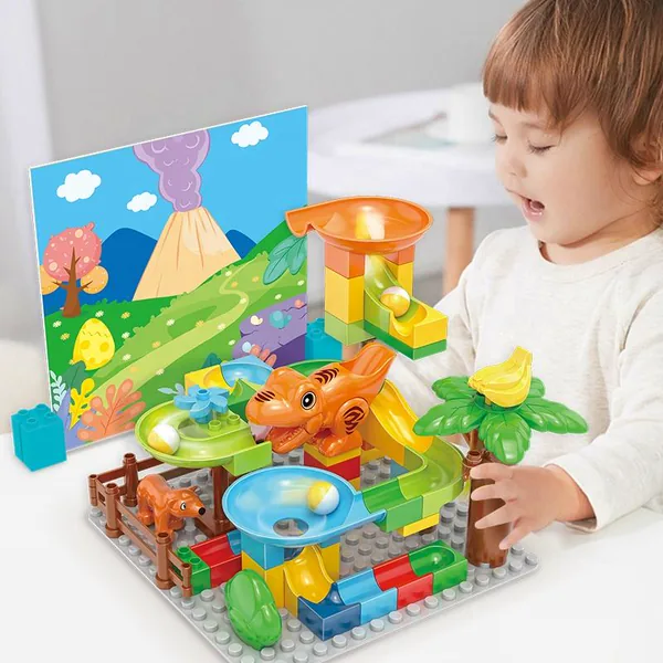 Dinosaur Marble-Track Kit, 60 Pieces - view 3