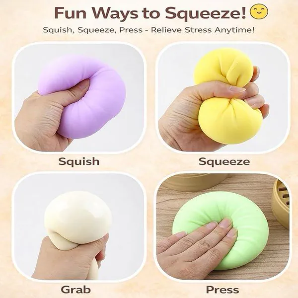 Silicone Dumpling Squeeze Toy, Steamer-Box Format - view 4