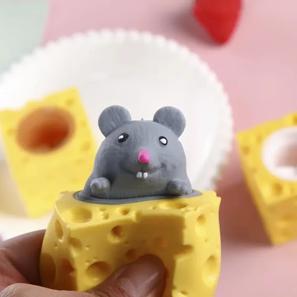 Mouse-in-Cheese Squeeze Toy, 5.5 cm - view 3