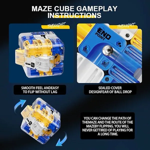 Large 3D Rolling-Ball Maze Cube - view 6