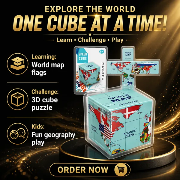 World Map & Flag Puzzle Cube - view 5