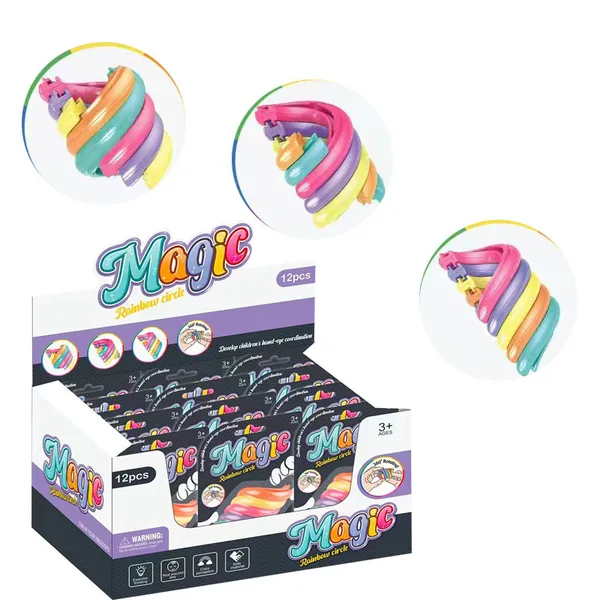 Rainbow Spinning Ring Fidget, 24-Piece Display