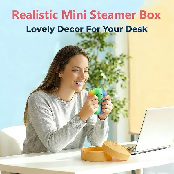 Colorful Silicone Dumpling Squishy with Steamer - view 2