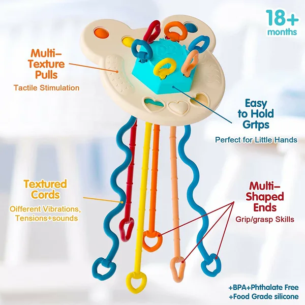 Flying-Saucer Pull-String Activity Toy - view 3