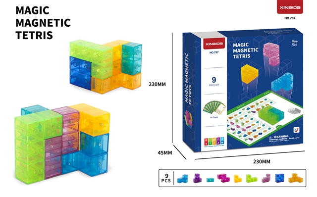 Brain-Teaser Cube Set, 9 Pieces with Challenge Cards