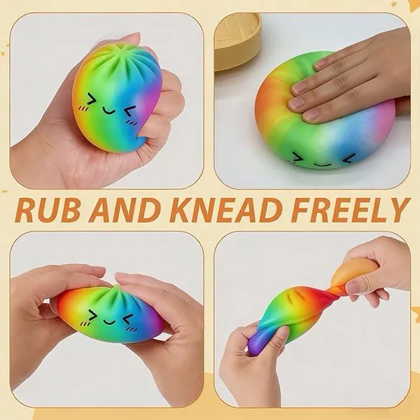 Colorful Silicone Dumpling Squishy with Steamer - view 5