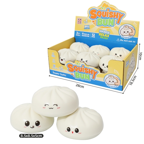 White Bun Slow-Rise Squishy, 8.5 cm Display Format