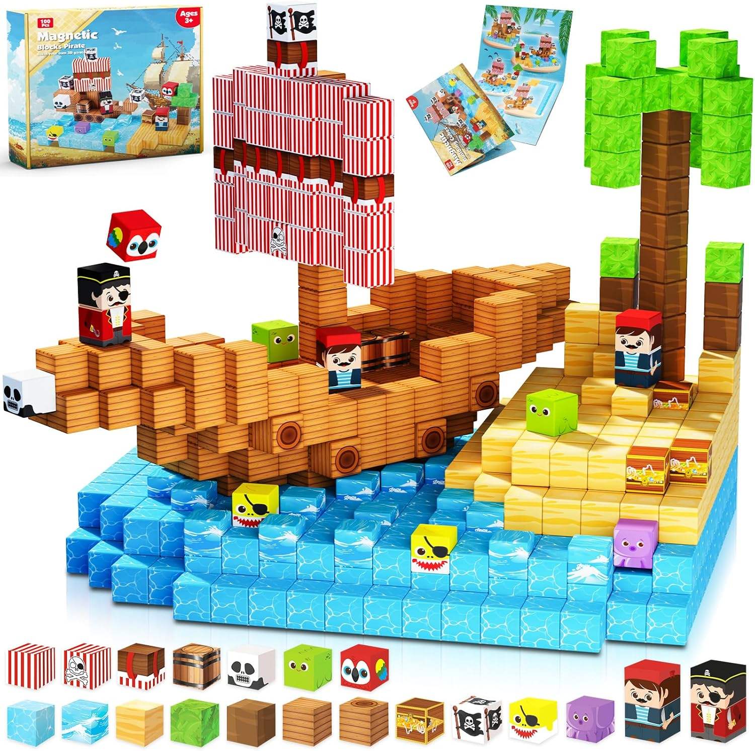 Pirate-Ship Magnetic Block Building Set - view 6
