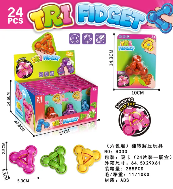 Triangle Flip Finger Spinner, Display Pack