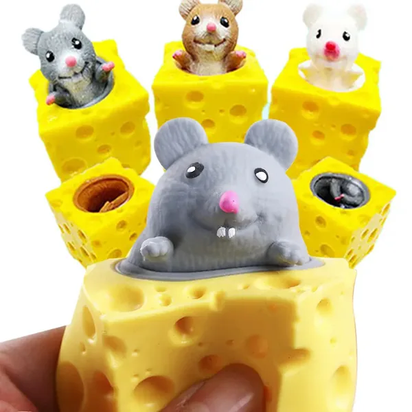 Mouse-in-Cheese Squeeze Toy, 5.5 cm - view 2