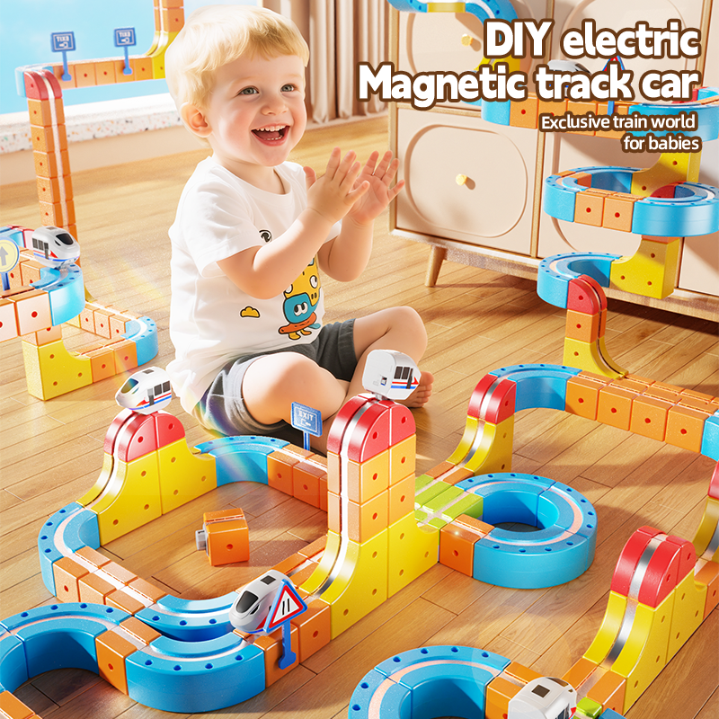 Magnetic Car Track Building Set, 150 Pieces - view 2