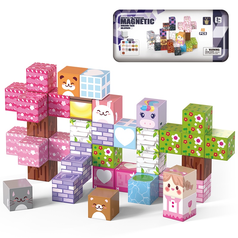 Magnetic Building Cubes, 40-Piece Set - view 2