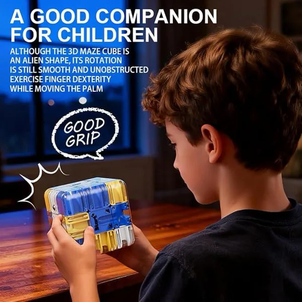 Large 3D Rolling-Ball Maze Cube