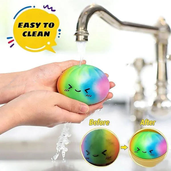 Colorful Silicone Dumpling Squishy with Steamer - view 3