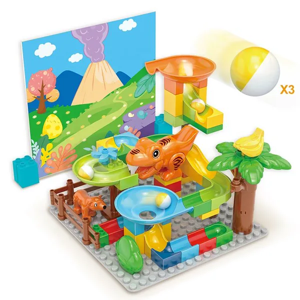Dinosaur Marble-Track Kit, 60 Pieces - view 5