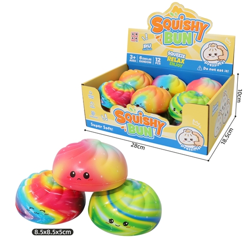Rainbow Bun Slow-Rise Squishy, 8.5 cm Display Format