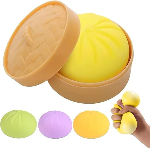 Silicone Dumpling Squeeze Toy, Steamer-Box Format - view 2