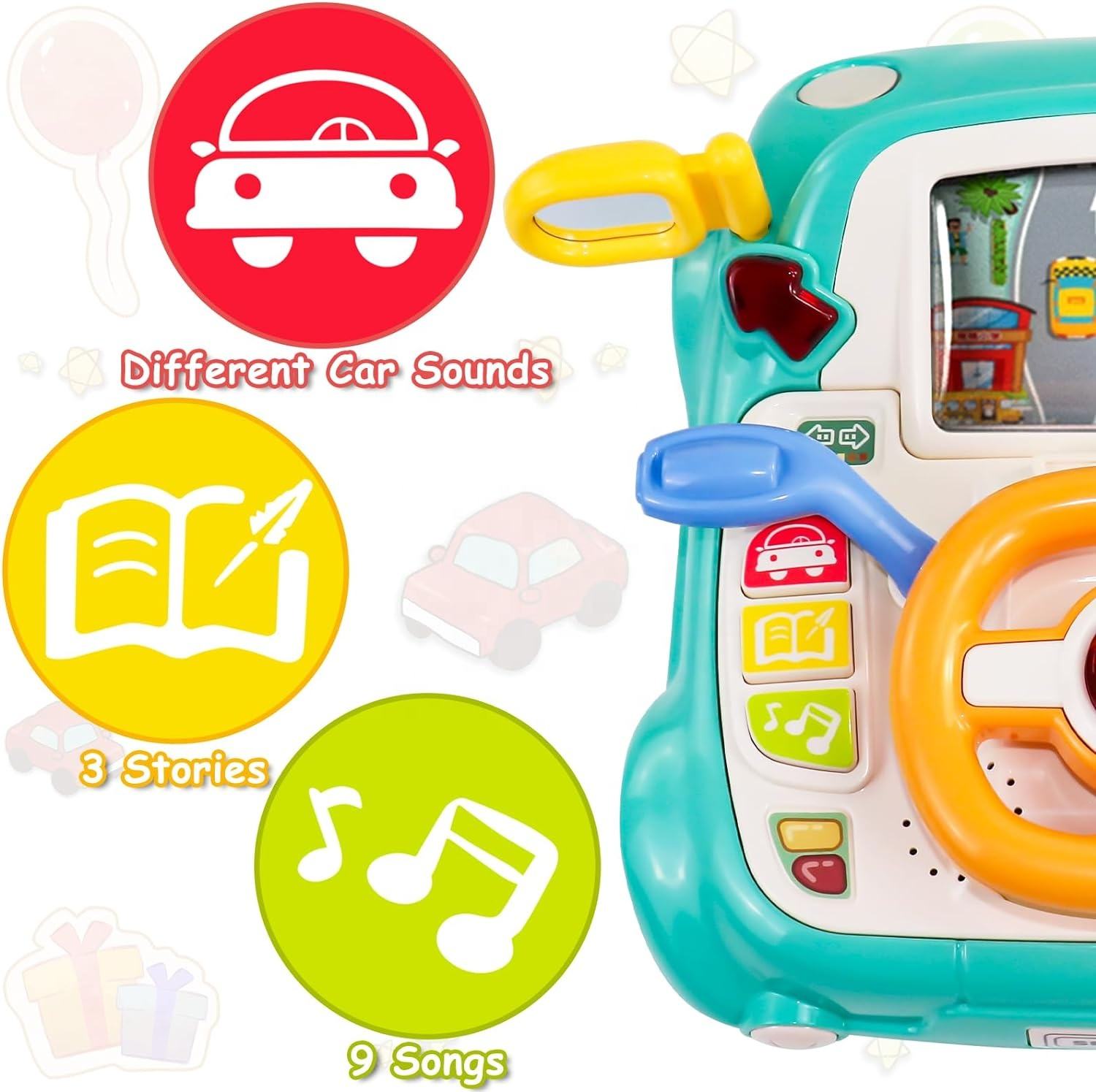 Musical Steering-Wheel Activity Toy - view 3