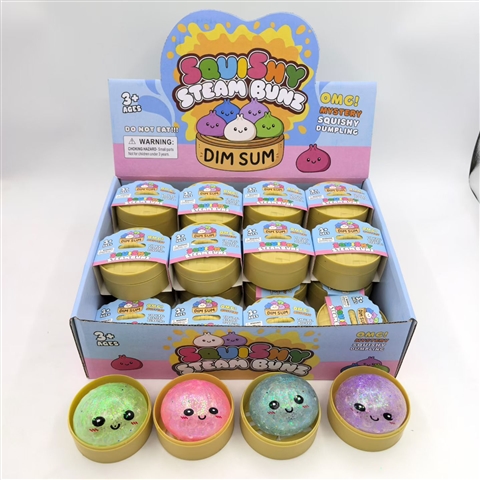 Glitter Water-Bead Baozi Squishy, Steamer Display
