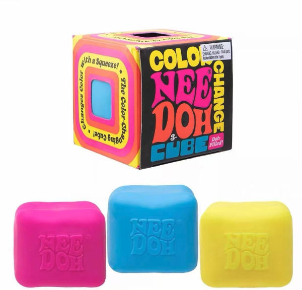 Flour-Filled Color Cube Squishy, 5 cm