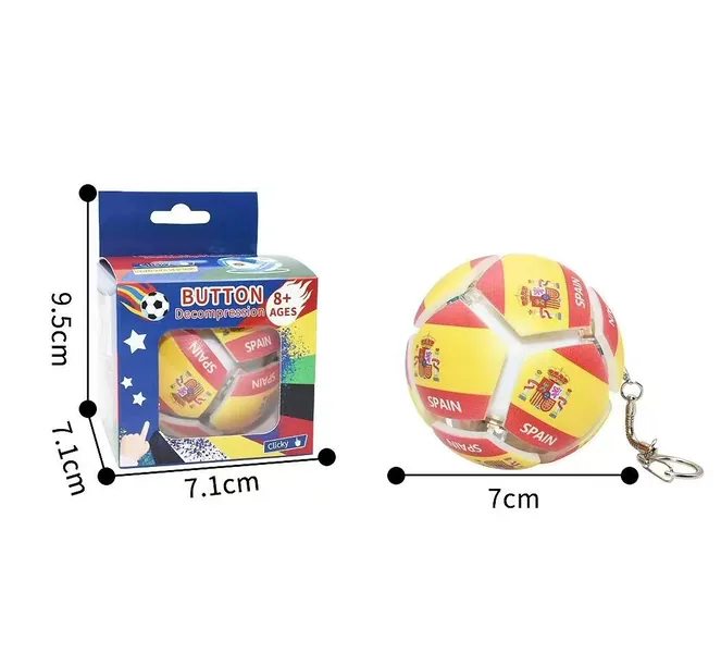 Football Button Fidget Ball, 7 cm Window-Box Format