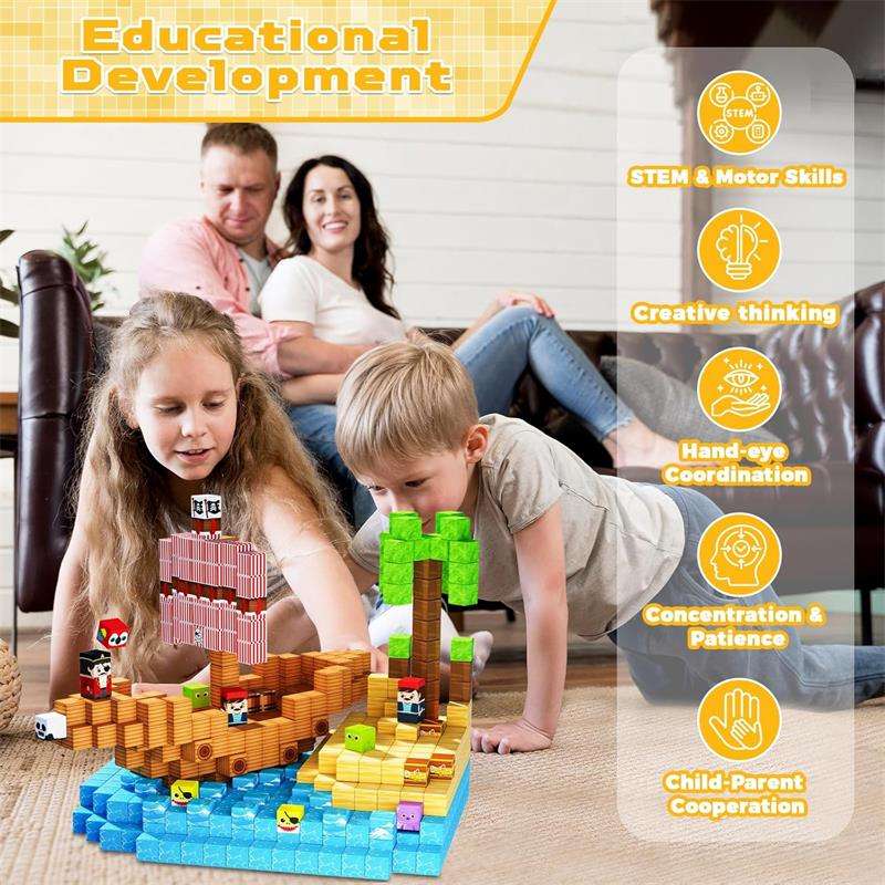 Pirate-Ship Magnetic Block Building Set - view 8