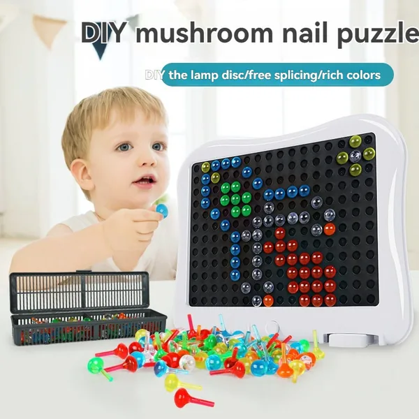 Mushroom Peg Art Board with Light Feature