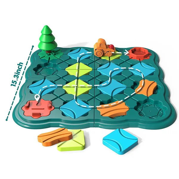 Road-Maze Building-Block Game Set