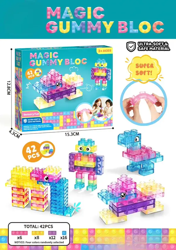 Soft Building Block Set, 42-Piece Display Format