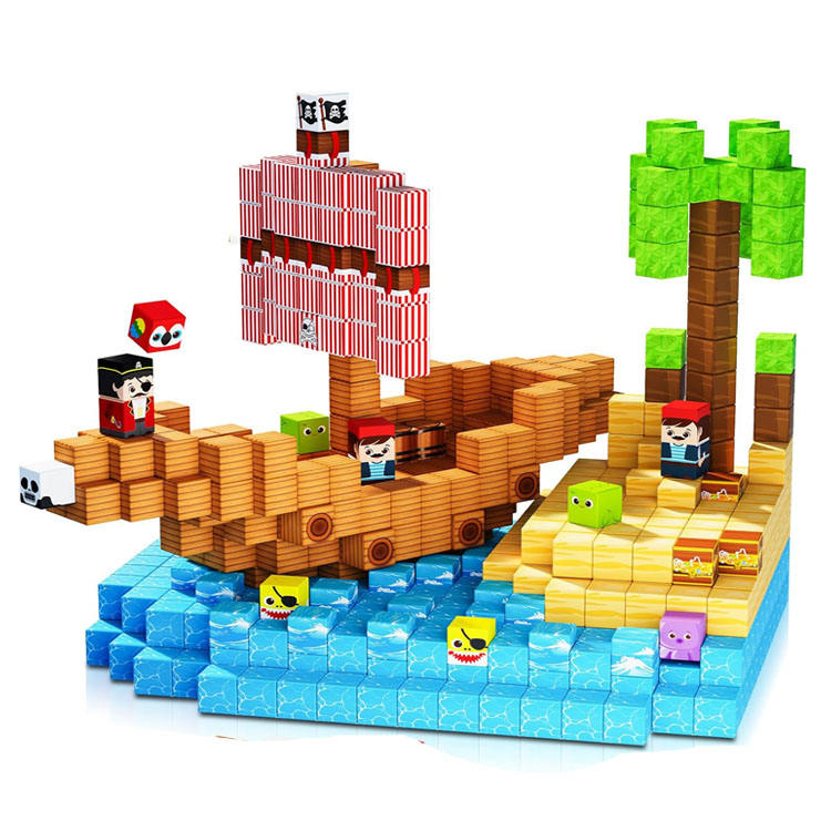 Pirate-Ship Magnetic Block Building Set - view 2