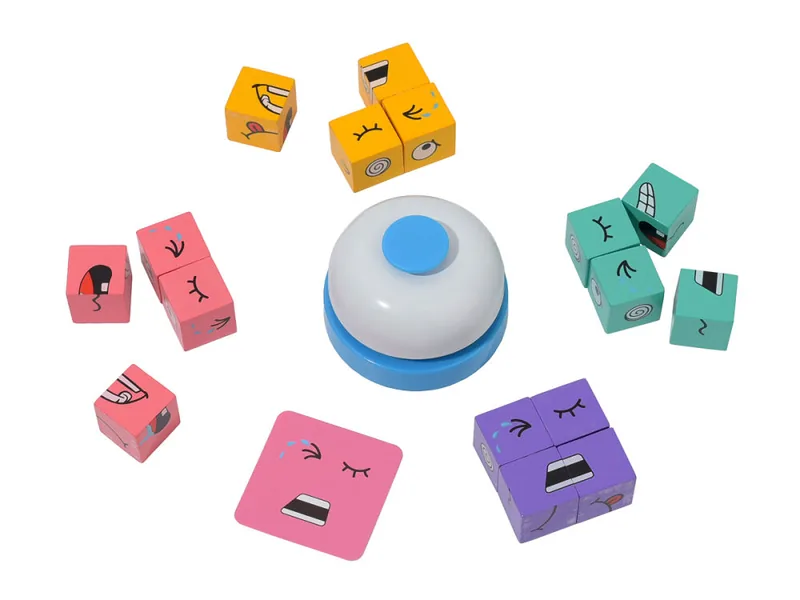 Wooden Face-Matching Cube Puzzle